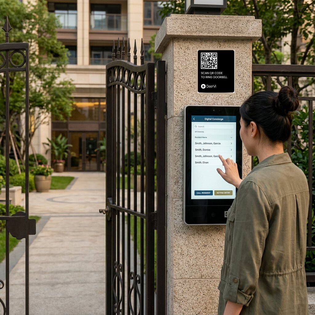 DoorVi digital concierge at gated community entrance