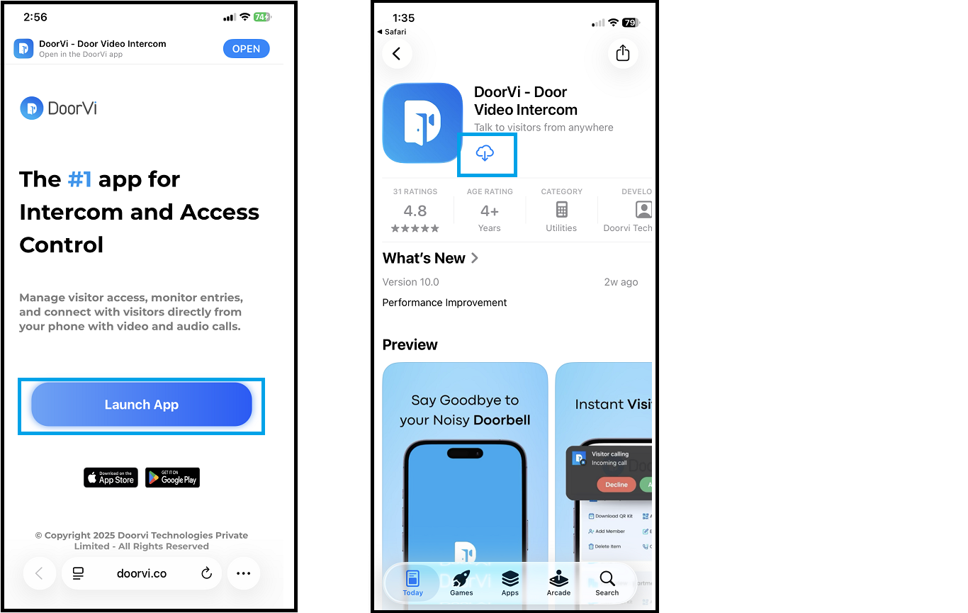 DoorVi App Store install screen